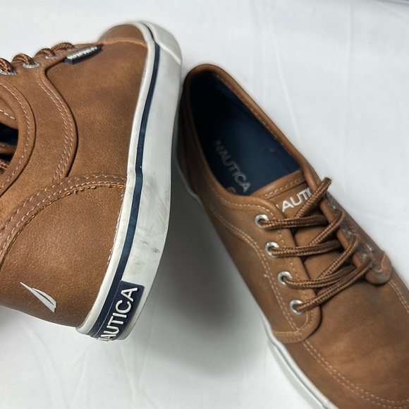 Nautica Brown Boat Shoes with White Soles - Picture 8 of 10